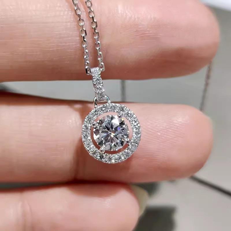 Minimalist Round Zircon Pendant Necklace for Women