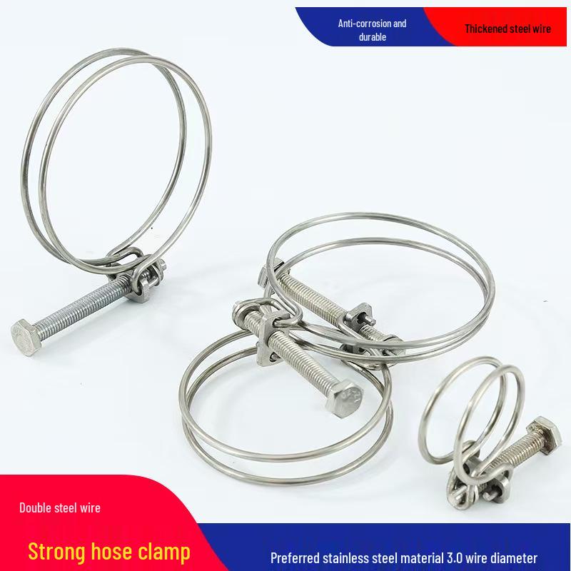 

Хомут для шланга из нержавеющей стали европейского типа с двойной проволокой - Сверхпрочный, Усиленная головка для применения в больших количествах Material 201, 3mm (Wire Diameter) 21-25mm