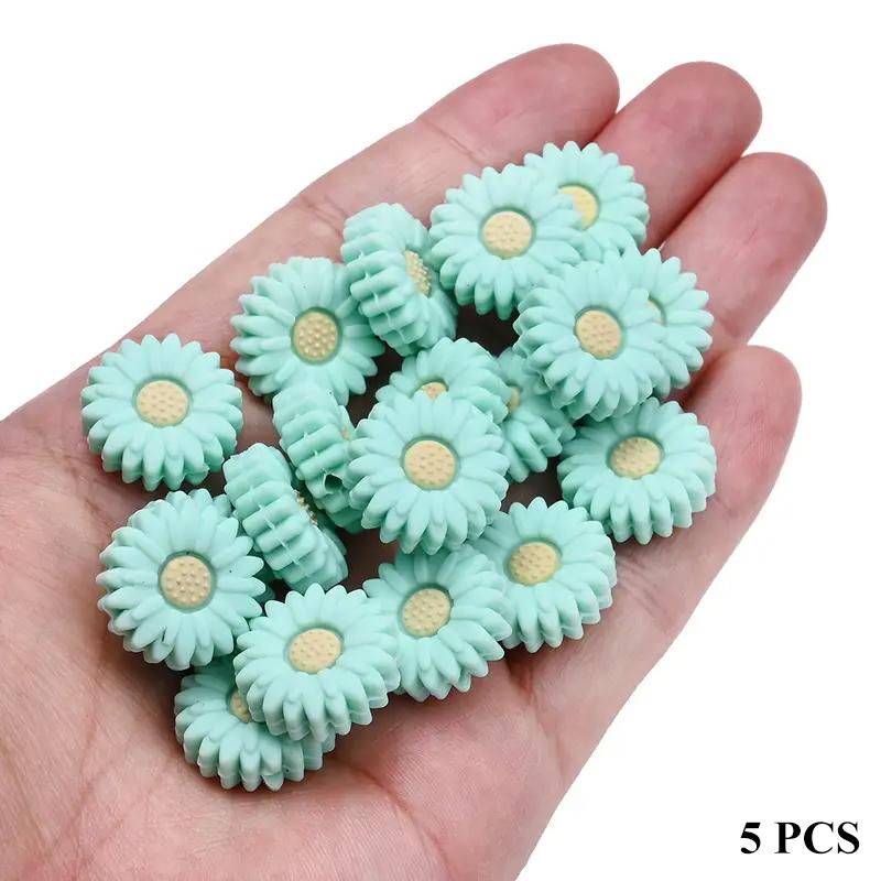 5/15PCS Multi-color Daisy Silicone Beads, 20mm, Suitable for DIY Pen Bead Bracelets, Necklaces, Keychain Accessories, Etc