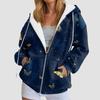 Stylish Printing Hooded Women'S Sweatshirt With Pockets Autumn/Winter Long-Sleeve Casual Hoodies Full Zipper Outdoor Sportwears