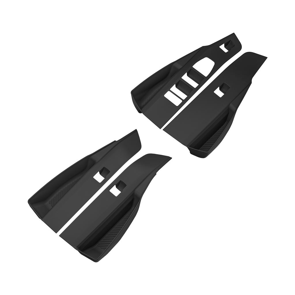 Pour BMW X3 2025 2026 Boîte de rangement pour poignée de porte de voiture Support de plateau pour porte avant arrière Organisateur en silicone Accessoires 4 pièces Noir