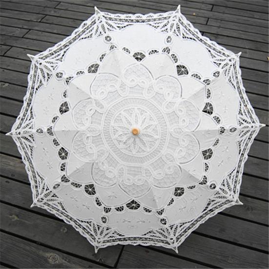 Exquisite Umbrella Multi-use Cotton Lace Flower Pattern Visual Effect Sunshade for Photography