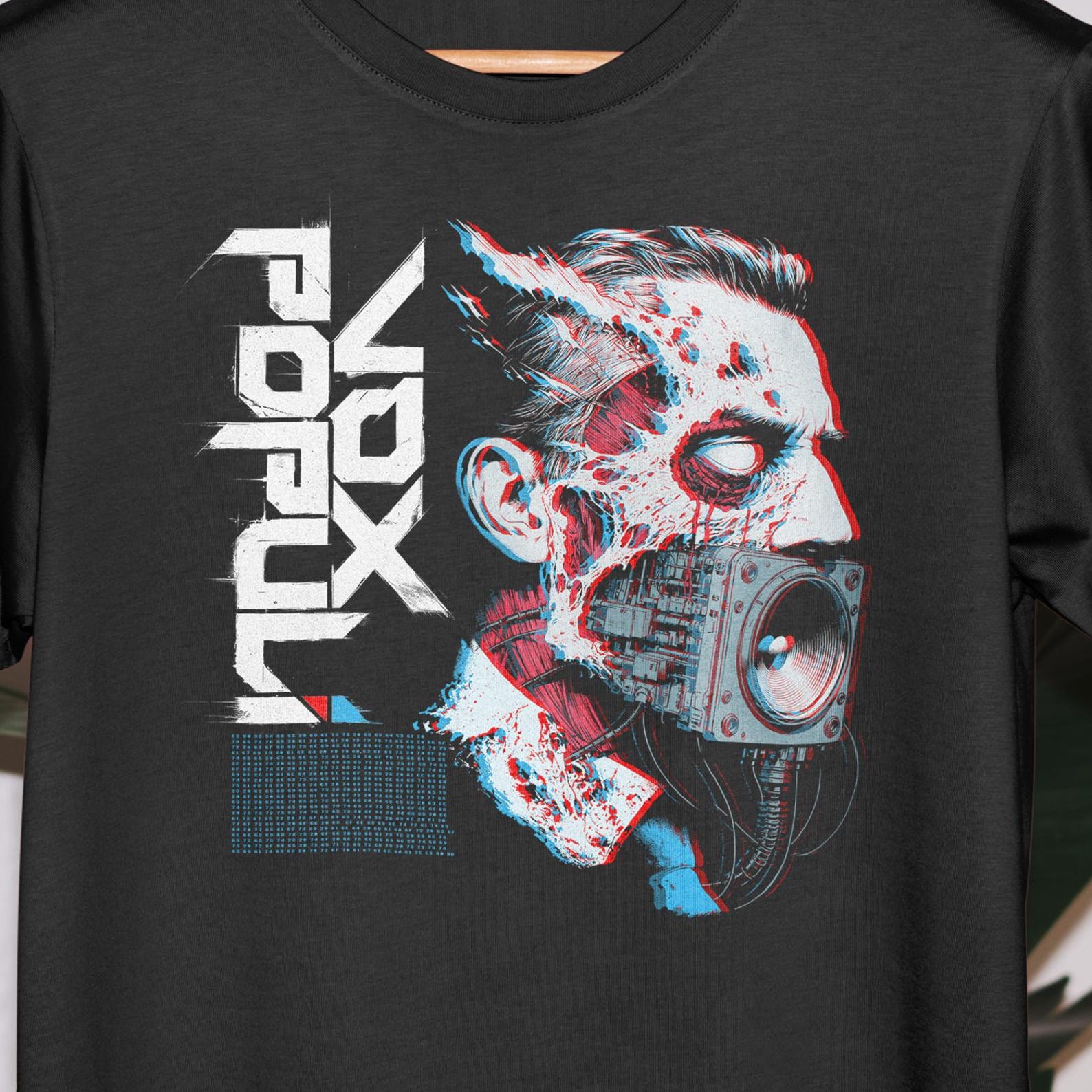 Vox Populi Shirt – Glitch Horror Cyberpunk Dystopian Art Tee XL