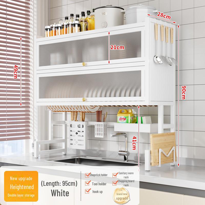 "Multifunctional Kitchen Sink Dish Storage & Drain Rack"