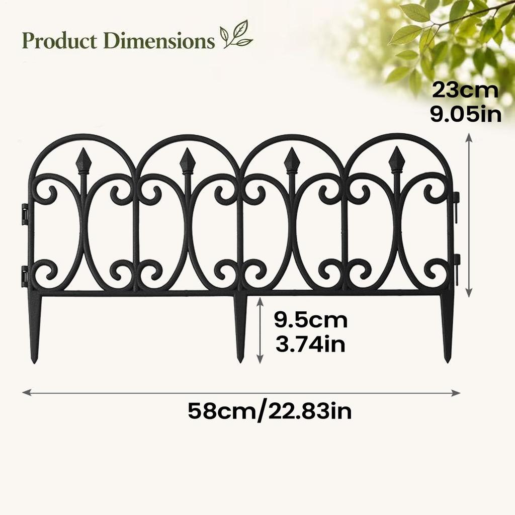 Garden Fence 5 Pieces Decorative Black Flexible Guard Strip Lawn Edging For Outdoor Outside Patio Yard Backyard Walkway Pathway