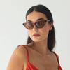 Schmale Katzenaugen-Sonnenbrille im Retro-Vintage-Stil für Damen, Schlagbrille, Kunststoffrahmen, Cateye-Design