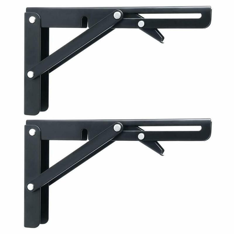 2Pcs Campervan Folding Bracket Table Shelf Motorhome Caravan Hot Sale Black Finish Stainless Steel Folding Table Car Accessories