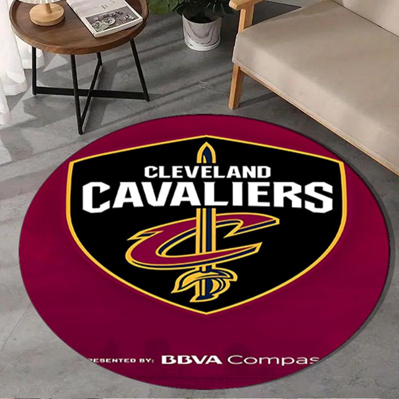 football Cavaliers Logo Round Rug for Livingroom,Bedroom, Palyroom, Chair Rug, Area rug, Circle Carpet, Large Size Fan Christmas gift