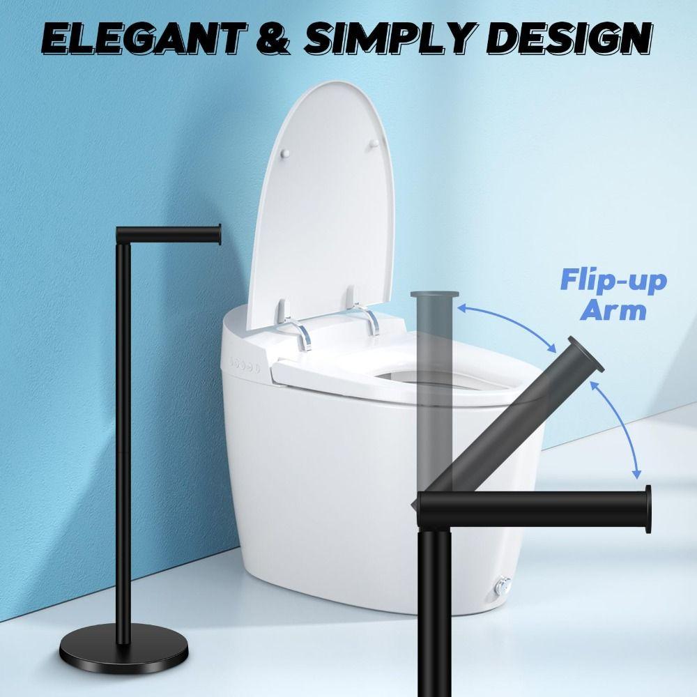 Rustproof Free Standing Toilet Paper Holder Stainless Steel Roll Paper Storage Rack  Bathroom