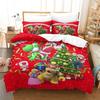 Christmas New Pattern Digital Printing Three-Piece Set 3D Three-Dimensional Polished Chemical Fiber Quilt Cover Pillowcase To Picture