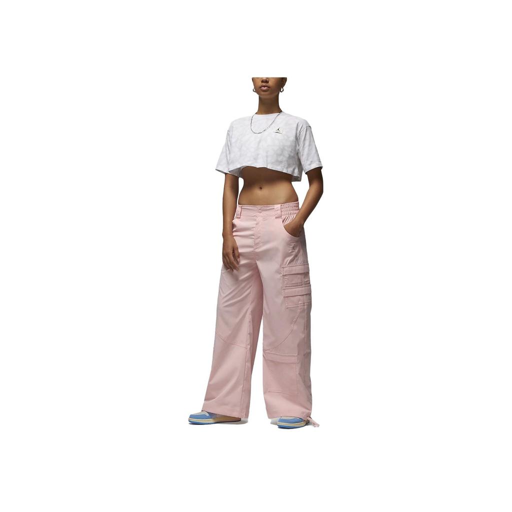 Jordan Chicago Einfarbige Lockere Weitbein Freizeithose Damen Hose Hellrosa DZ3350-610
