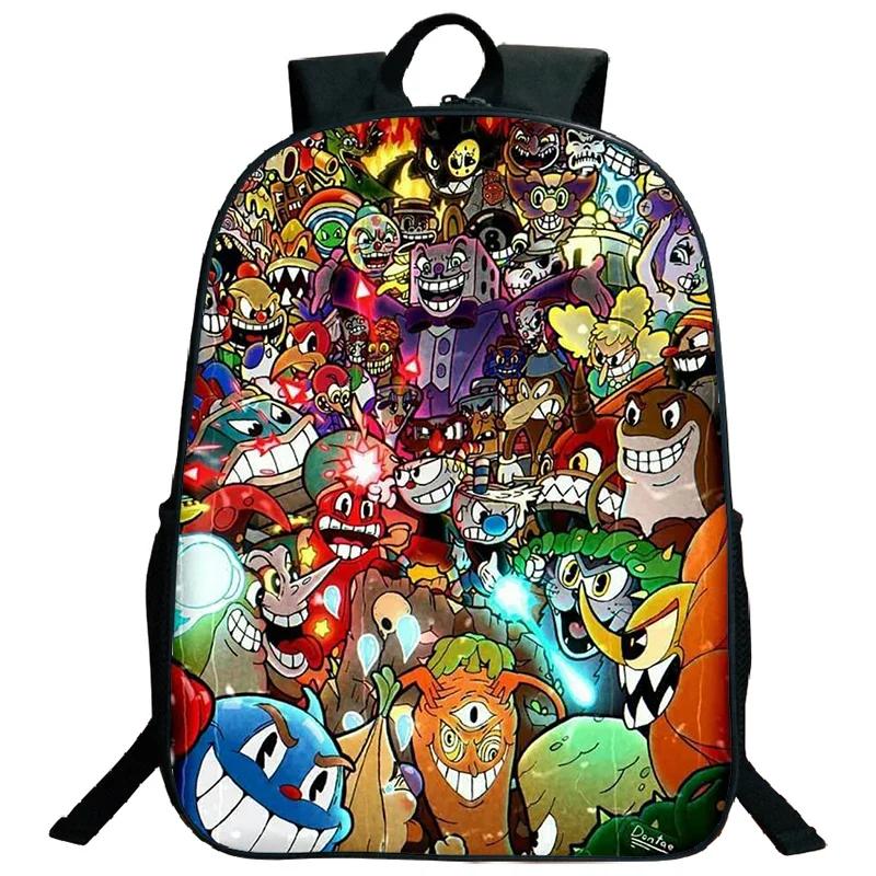 Reistassen Softback Schooltassen Laptop Boekentas Grote Capaciteit Cuphead Print Rugzak voor Jongens Meisjes Student Cosplay Schooltas