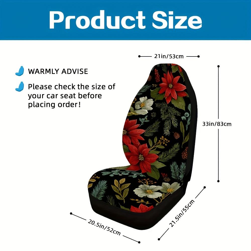 2pcs, Stylish Christmas Floral Joy Pattern Car Seat Covers, Universal Fit For Front Seats Of Car, SUV, And Truck, Keeps Front Se