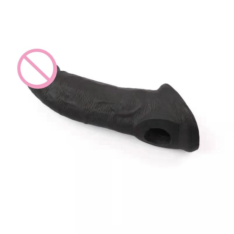 Gjenbrukbar Penis Sleeve Extender Realistisk Penis Condom Silikon Extension Sexleketøy For Menn Cock Forstørrer Condom Sheath Delay