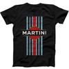 Logo Auto da Corsa Martini Racing Retrò Maglietta Regalo Retrò T-shirt Nera 484