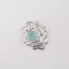 Aqua Chalcedony Gemstone 925 Sterling Silver Jewelry Chain Pendant 1.29" For Her CP-32-18