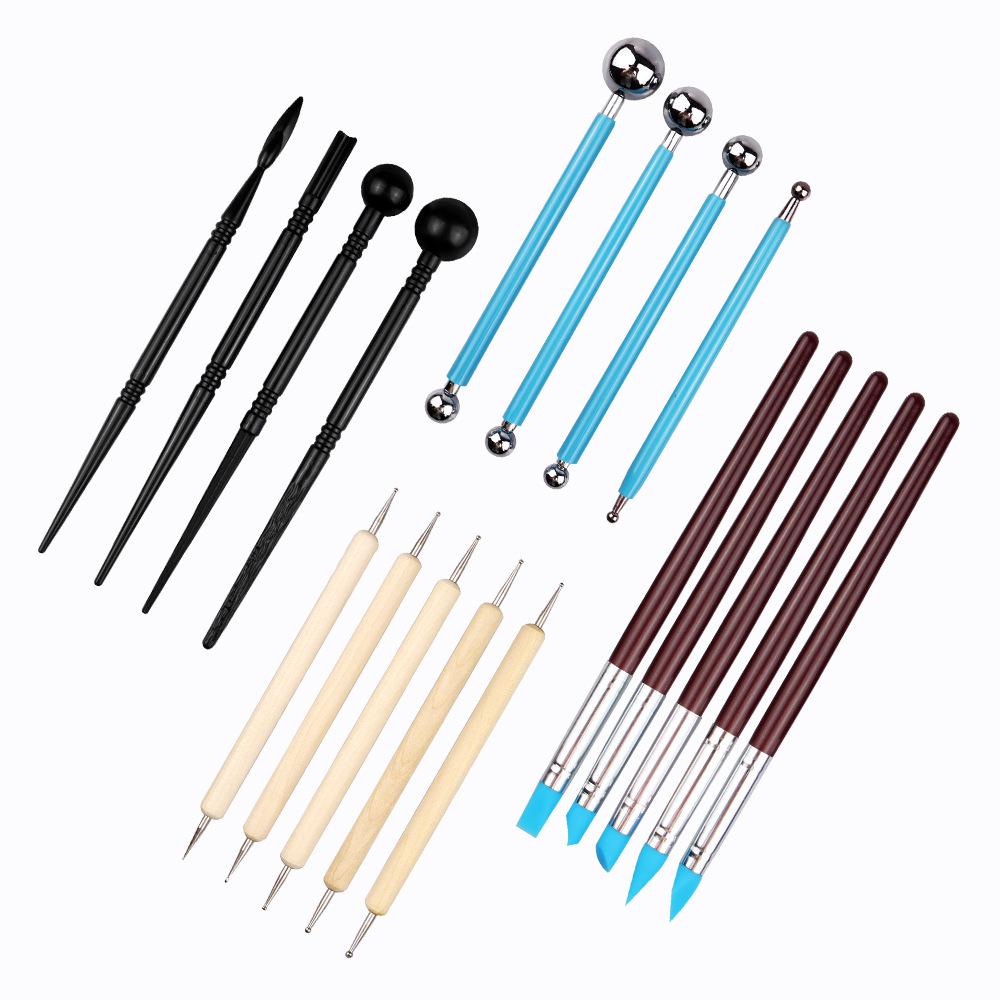 

18-Piece Polymer Clay Pottery Tool Set with Carving Knives and Silicone Rubber Pens