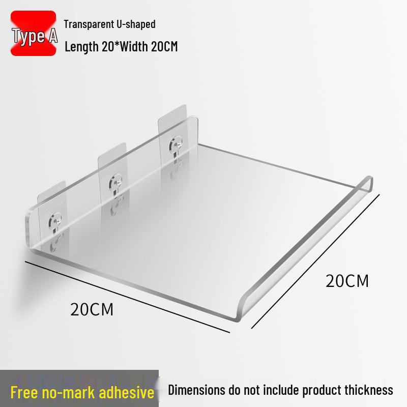 Acrylic Wall-Mounted Bathroom Mirror Cabinet with No-Punch Shelf
