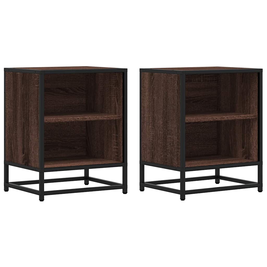 Vidaxl Bedside Tables, 2 Pcs, Brown Oak, 40X31X50 Cm