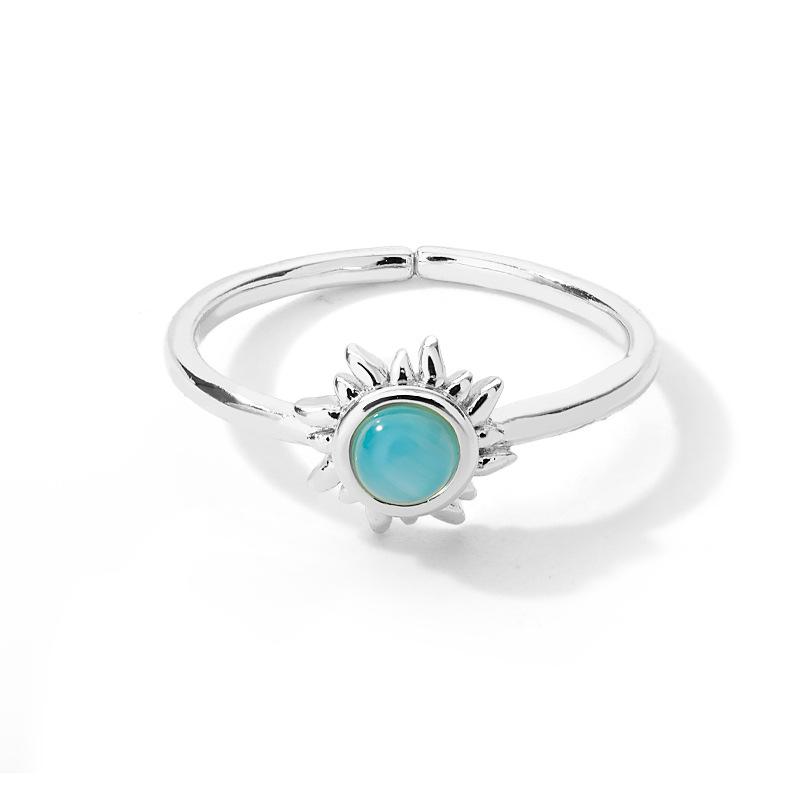 

Sun-Shaped Cat s Eye Stone Adjustable Ring for Women Fashionable Jewelry Perfect Valentine s Day Gift resizable