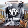 Flannel Blanket FC Zürich Print Custom Name Text Soft Throw for Sofa Bed