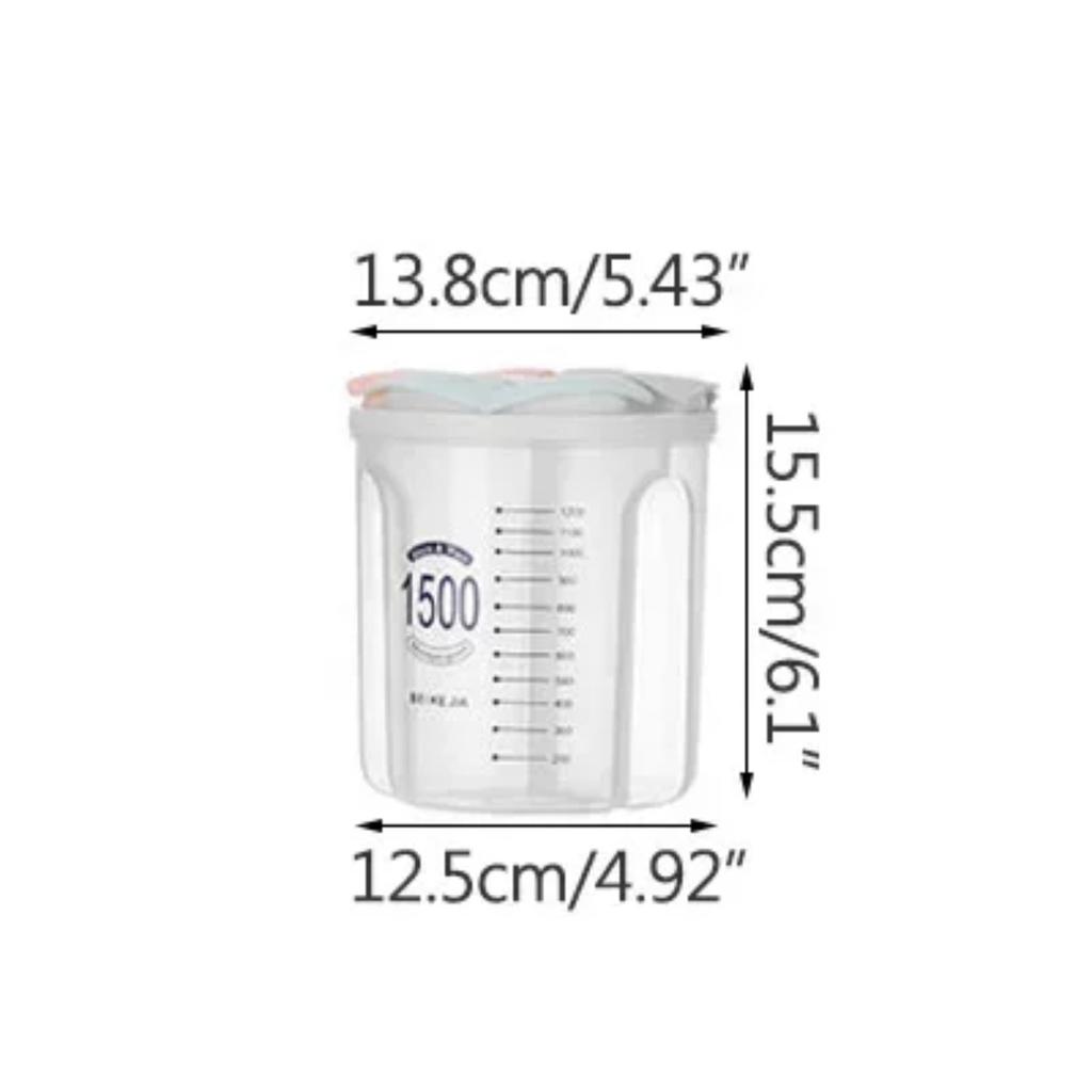 Grain Food Storage Tank and More  Kitchen Storage Box with Moisture-Proof Sealed Cans and Multi Grid Large Capacity Organizers