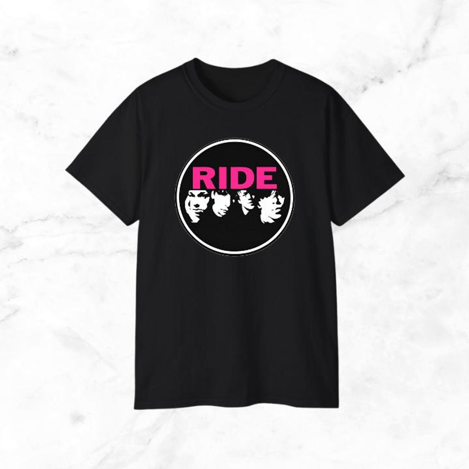 RIDE Band T-Shirt – 90s Shoegaze Concert Tee – Unisex Cotton Apparel S