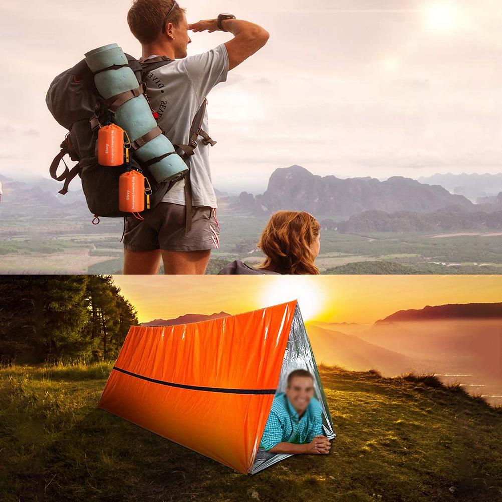 Emergency Sleeping Bag Waterproof Ultralight Thermal Sleeping Bag Lengthened PE Aluminum Film Survival Blanket for