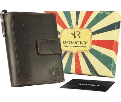 Men's Leather Wallet In Retro Style - Rovicky