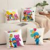 Happy Birthday BBoyGirlPocoyo Cushion Cover Silky Short Plush Invisible Zipper Dustproof Sofa Pillow Cover for Home Decor