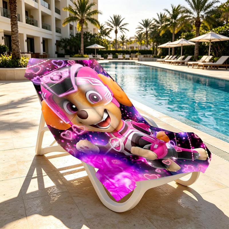 PAW Patrol Print Beach Towel Design, Soft, Lightweight. for Home Bathroom, Spa, Pool, Yoga, Surfing, Camping, Gift for Family, Friend