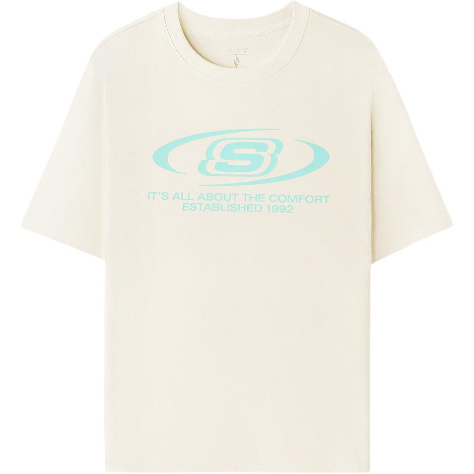 Skechers Fashion Series Knitted Breathable Round Neck Pullover Short Sleeve T-Shirt Unisex Tops L226U105-0074 M