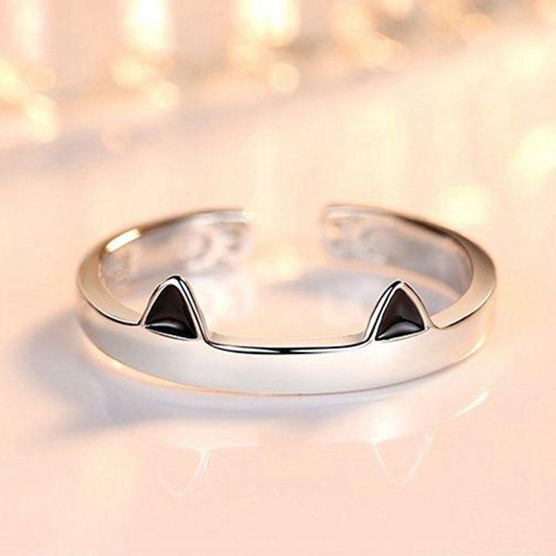 Trendy Cat Paw and Ear Ring for Girls, Minimalist Indie Pet Jewelry, Open Design Finger Ring