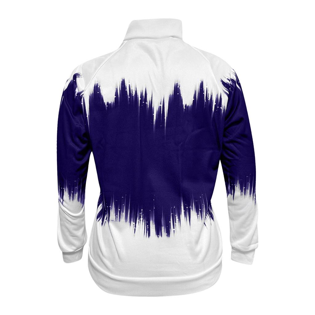 Ladies Gradient Printed Collar Zipper Long Sleeve Winter Half Turtleneck Sweatshirt