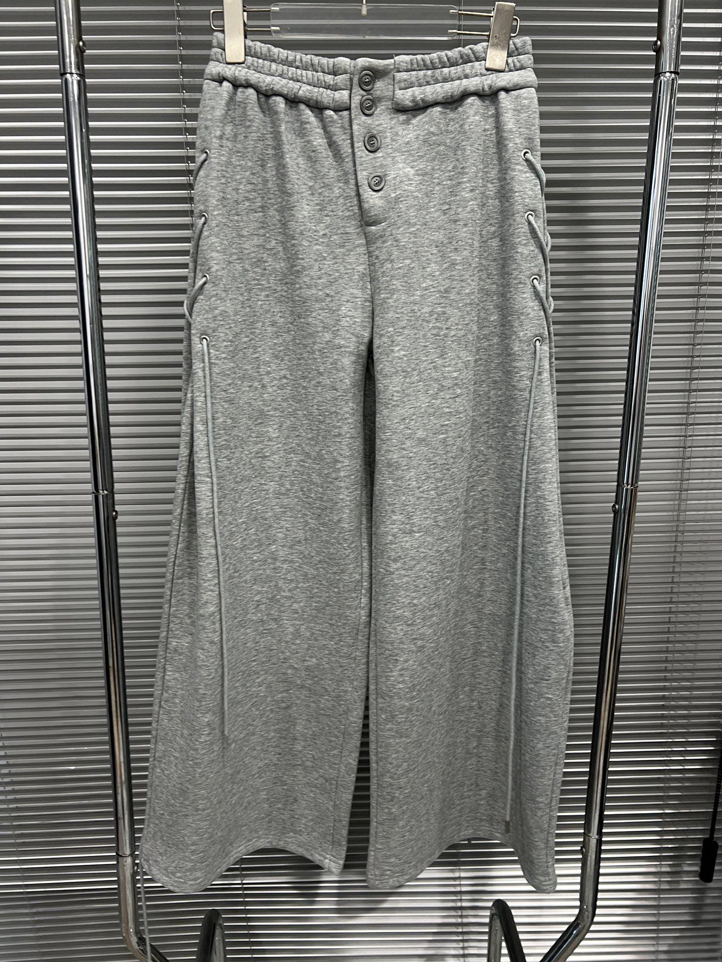2025 Autumn/Winter Stylish Women s Velvet Strappy Loose Sweatpants Small серый