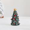 Miniature Desktop Christmas Tree Resin Festive Decor Holiday Gift Set For Xmas Party Home Tabletop Decoration Photo Background