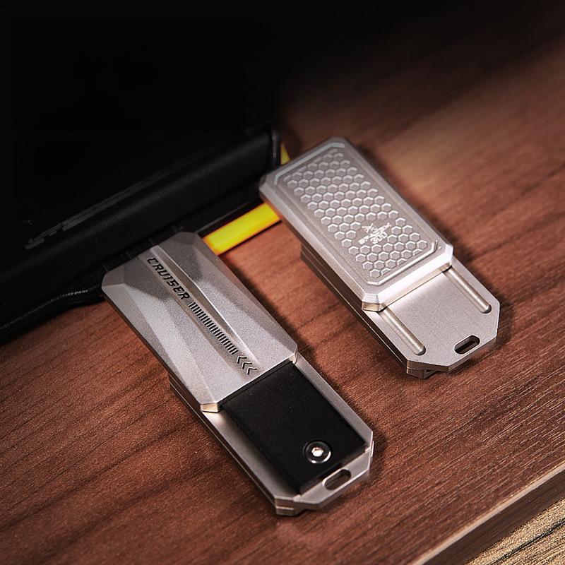 Ratchet Wheel Mechanical Slider Magnetic Push Card Pushing Plate Edc Metal Relieve Stress Relief Toy Paragraph Ring Antistresse