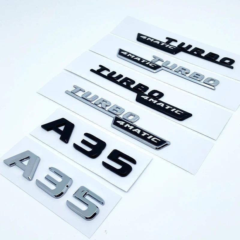 CXAFM1 Silver Black Letters A35 Turbo 4matic Emblem for Mercedes Benz AMG Car Fender Trunk Rear W176 W177 Logo Sticker Accessories