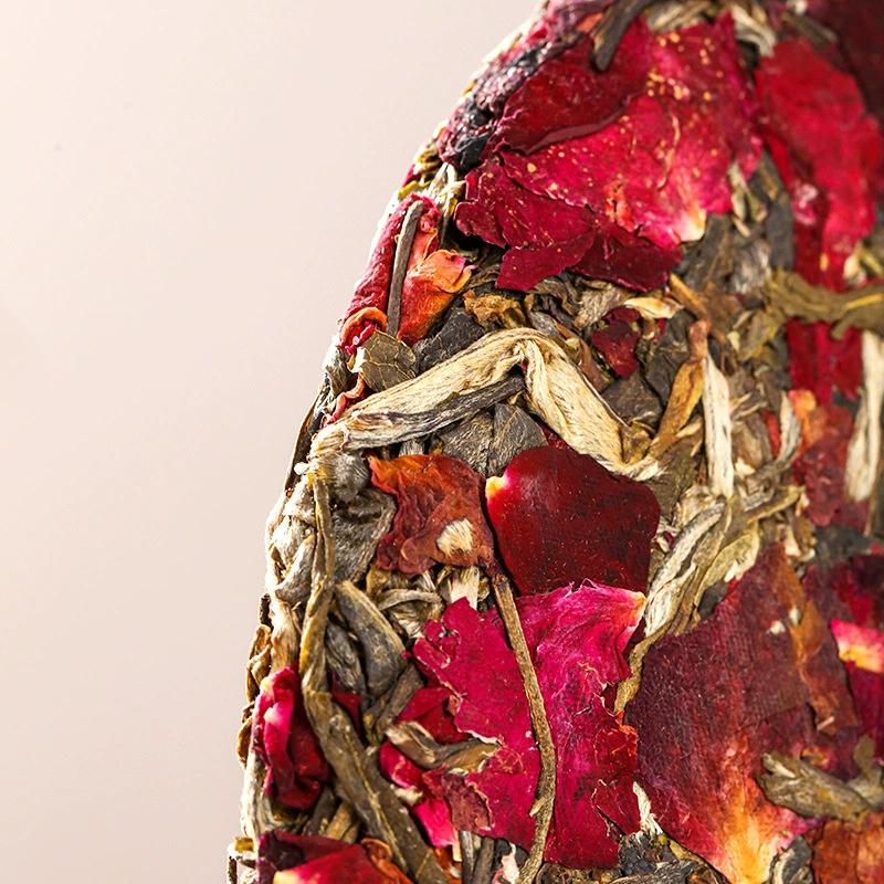 Premium Yunnan Tea Tree King Raw Pu'er Tea with Red Rose Tea 357g Tea Cake