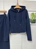 Women's Slim-Fit Hooded Sweatshirt and Casual Sports Suit - High-End, Age-Reducing Two-Piece Set for Spring, Autumn, and Winter Fashion.