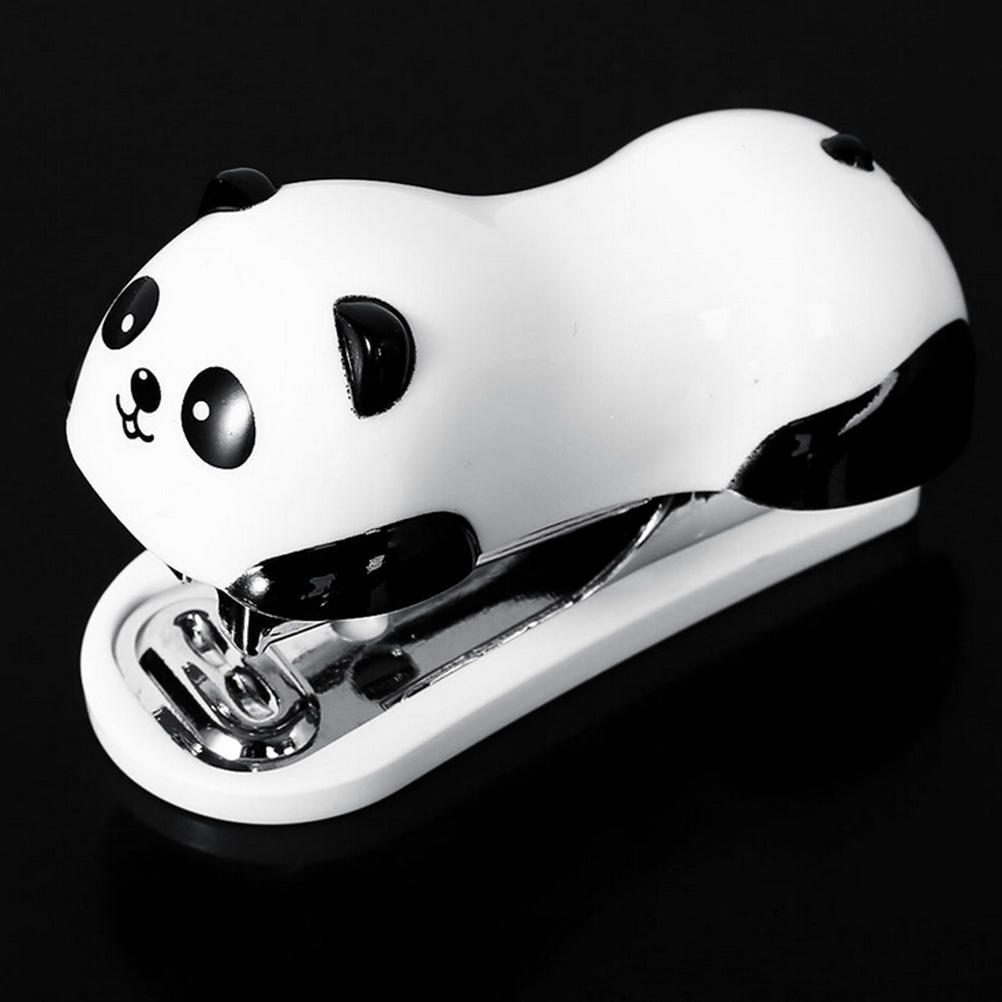 Cute Panda Office Student Small Mini School Home Stapler Staples Set Plastic*de
