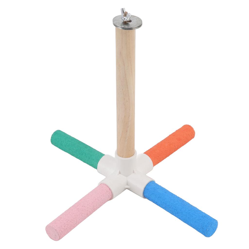 Parrot Cross Stand Stick Colorful Safe Healthy Matte Bird Cage Perch Stick with Nuts and Bolts for
