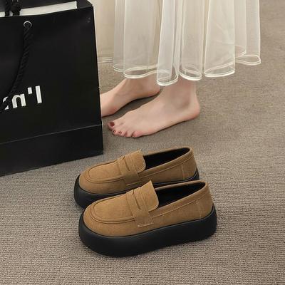 Single Shoes Women's Fall Retro Commuter Hundred with Thick Bottomed Lefou Shoes Fashionable Spring and Fall