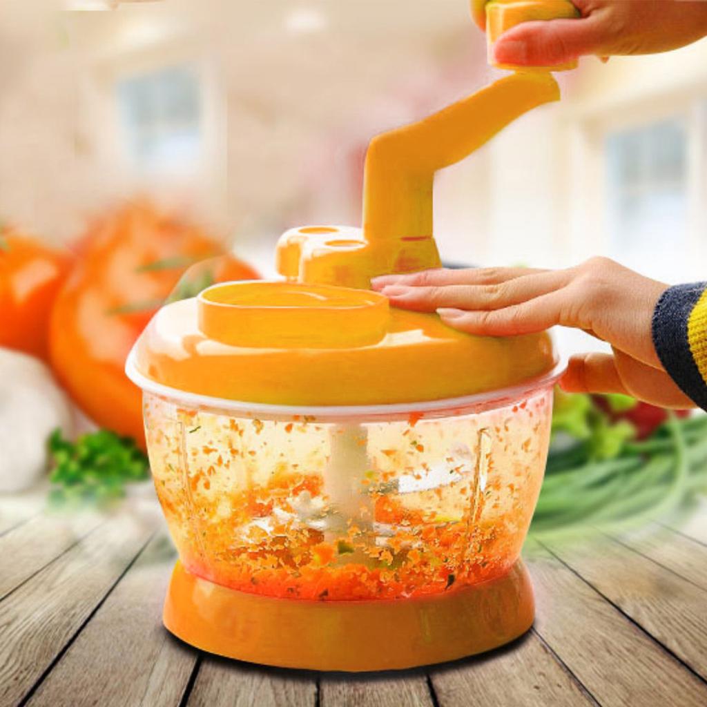 Tritaverdure Manuale PP Acciaio Inossidabile Grado Alimentare Compatto Portatile Tritaverdure per Cucina Ristorante 6 Lame