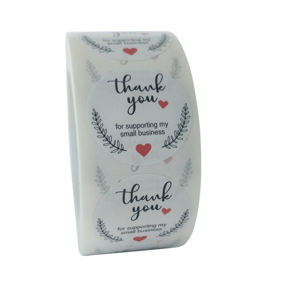 50pcs Thank You Stickers for Supporting my business  1inch Circle Paper Handmade Label Sticker for Package Stationery Sticker