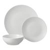 12-Piece White Stoneware Dinnerware Set 4 Dishwasher Microwave Safe Elegant Tableware Bowls Plates Ideal Formal Casual Use