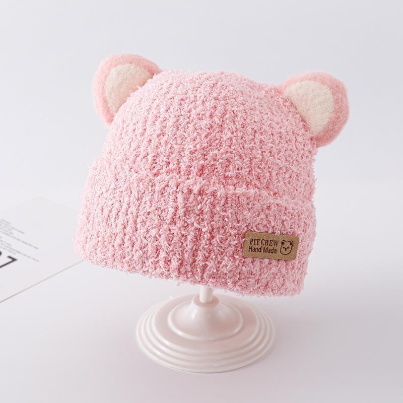 Baby Hats Winter Boys and Girls Baby Plush Hats Knitted Warm Ear Protectors Autumn and Winter Children's Wool Hats