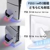 Blitzowl PS5 Slim Stand Controller Charger with Cooling Fan and RGB Lights, Vertical/Horizontal Compatible, Compatible with Disc/Digital Versions, 2-i