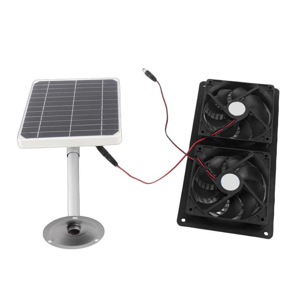 Solar Panel Fan Kit Double Exhaust Fan for Chicken Coop 20W Solar Powered Fan with Waterproof Dual Fans