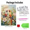 Frameless DIY Pearl Bead Painting Kit Two Parrots Pattern Creative Relaxing Craft Canvas Home Decor Adult Gift